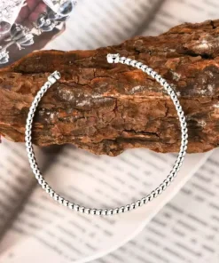 Brazalete rígido de plata para mujer Ophélia