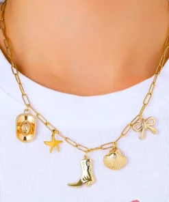 Collar Charm Dorado para Mujer – elegante y sofisticado, joya atemporal