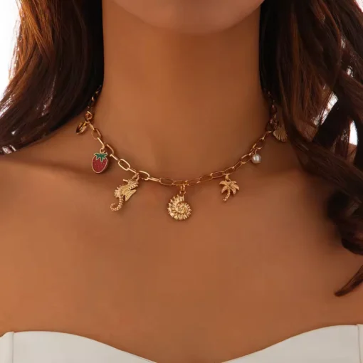 Collar Charm Dorado para Mujer – elegante y sofisticado, joya atemporal