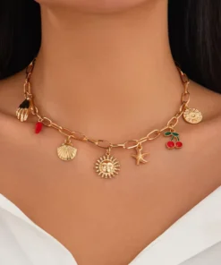 Collar Charm Dorado para Mujer – elegante y sofisticado, joya atemporal
