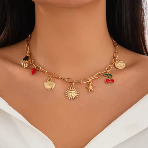 Collar Charm Dorado para Mujer – elegante y sofisticado, joya atemporal