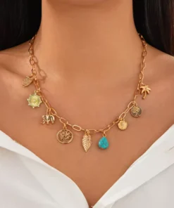 Collar Charm Dorado para Mujer – elegante y sofisticado, joya atemporal