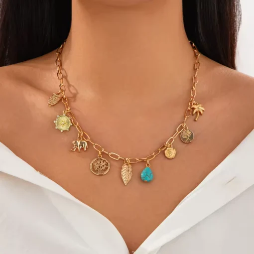 Collar Charm Dorado para Mujer – elegante y sofisticado, joya atemporal