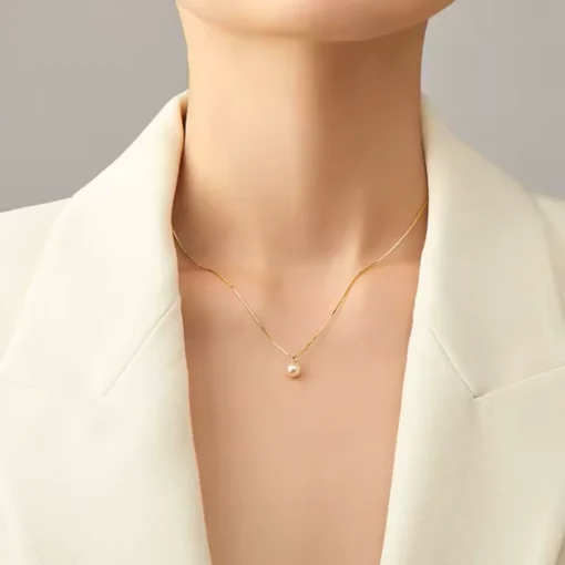 Collar con colgante de perla Justine