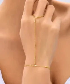 Pulsera anillo con cadena dorada Thaïs