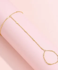 Pulsera anillo con cadena dorada Thaïs