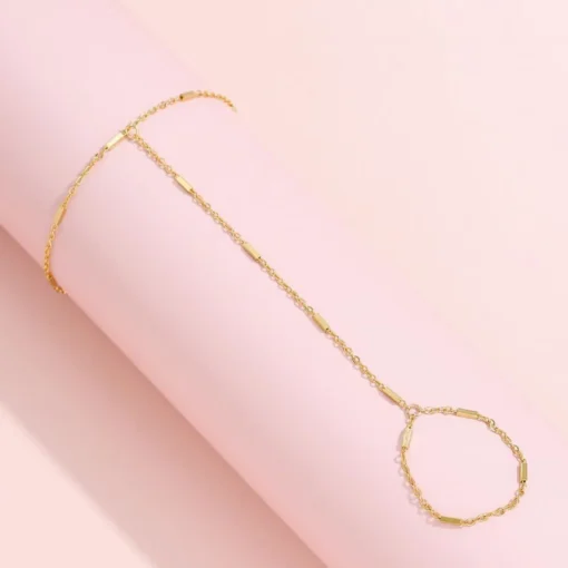 Pulsera anillo con cadena dorada Thaïs