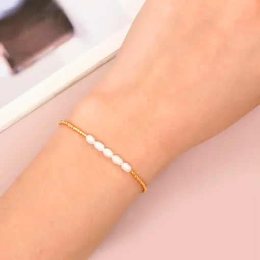 Pulsera con perlas planas Nessa