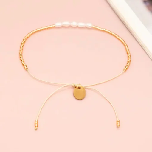 Pulsera con perlas planas Nessa