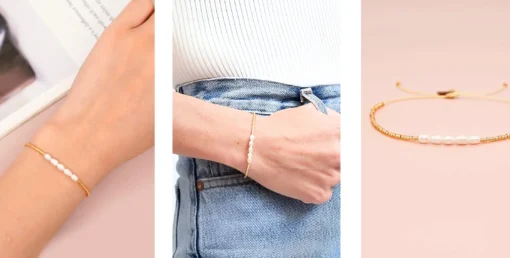 Pulsera con perlas planas Nessa