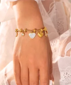 Pulsera corazón Celeste