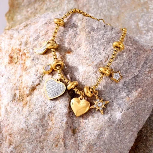 Pulsera corazón Celeste