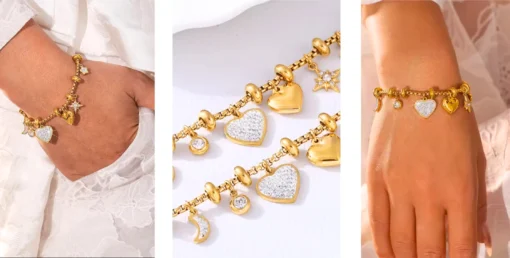 Pulsera corazón Celeste
