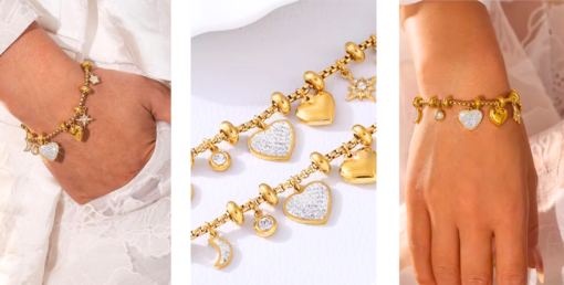 Pulsera corazón Celeste