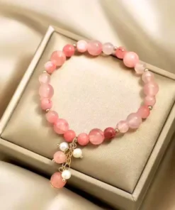 Pulsera de cuarzo rosa Victoria