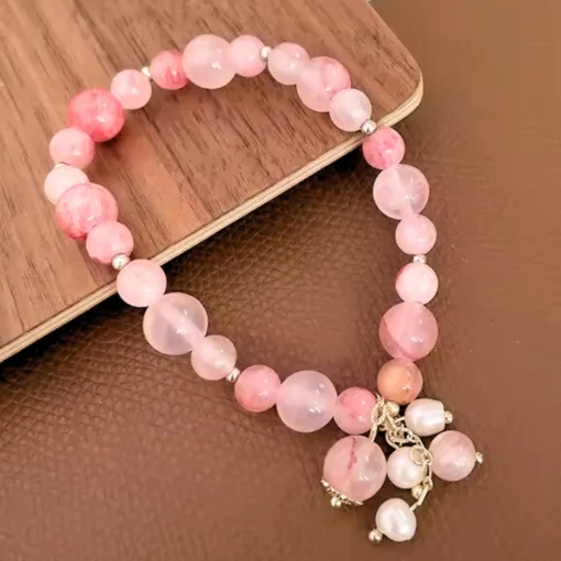 Pulsera de cuarzo rosa Victoria