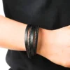 Pulsera de cuero trenzado para hombre
