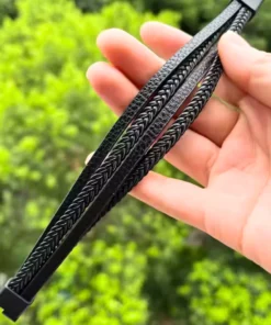 Pulsera de cuero trenzado para hombre