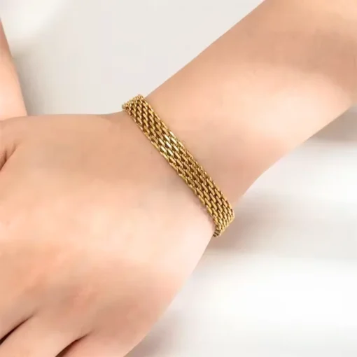 Pulsera de eslabones dorada Andie