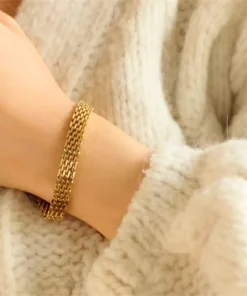 Pulsera de eslabones dorada Andie