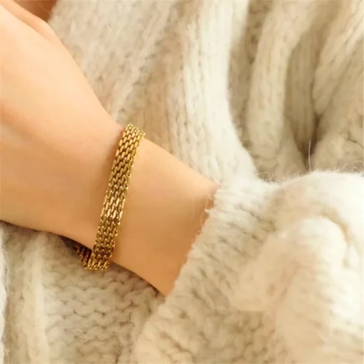 Pulsera de eslabones dorada Andie