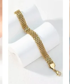 Pulsera de eslabones dorada Andie
