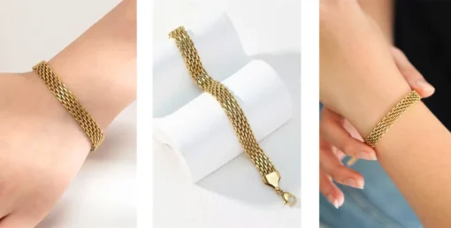 Pulsera de eslabones dorada Andie