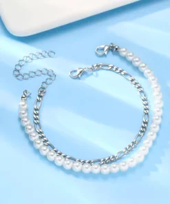 Pulsera de hombre con perla blanca Zac