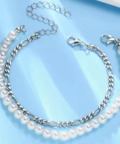 Pulsera de hombre con perla blanca Zac