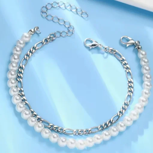 Pulsera de hombre con perla blanca Zac