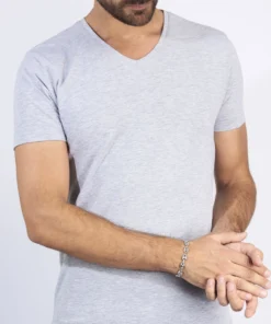 Pulsera de hombre en plata con eslabones grano de café