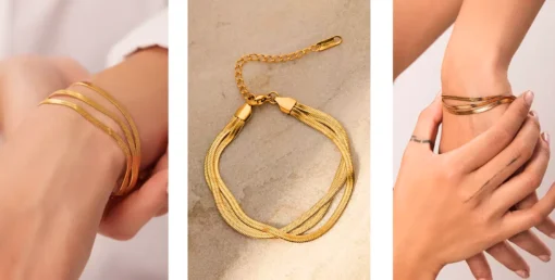 Pulsera dorada para mujer Iris