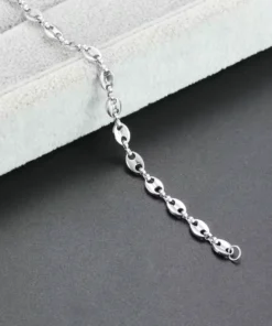 Pulsera grano de café de plata para mujer — Joya de tendencia — Elegancia atemporal para realzar tu estilo