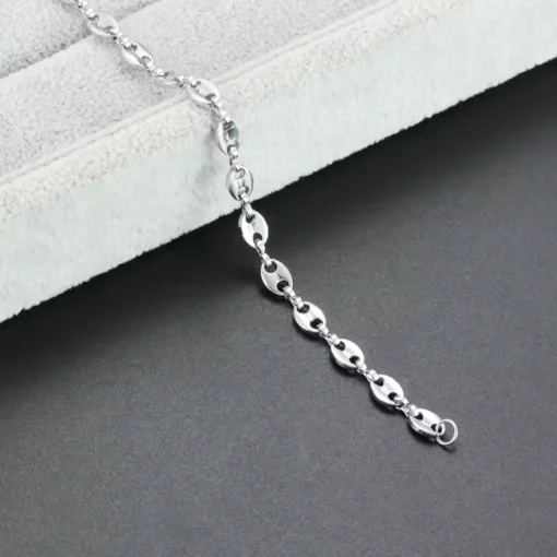 Pulsera grano de café de plata para mujer — Joya de tendencia — Elegancia atemporal para realzar tu estilo