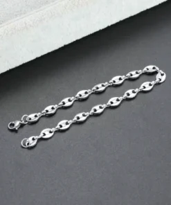 Pulsera grano de café de plata para mujer — Joya de tendencia — Elegancia atemporal para realzar tu estilo
